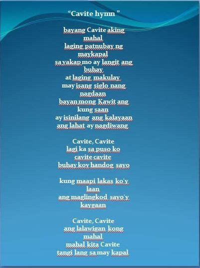 himno ng cavite lyrics|Lutong Cavite : Himno del Ciudad de Cavite .